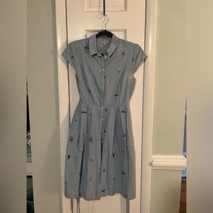 Cath Kidston London embroidered midi dress